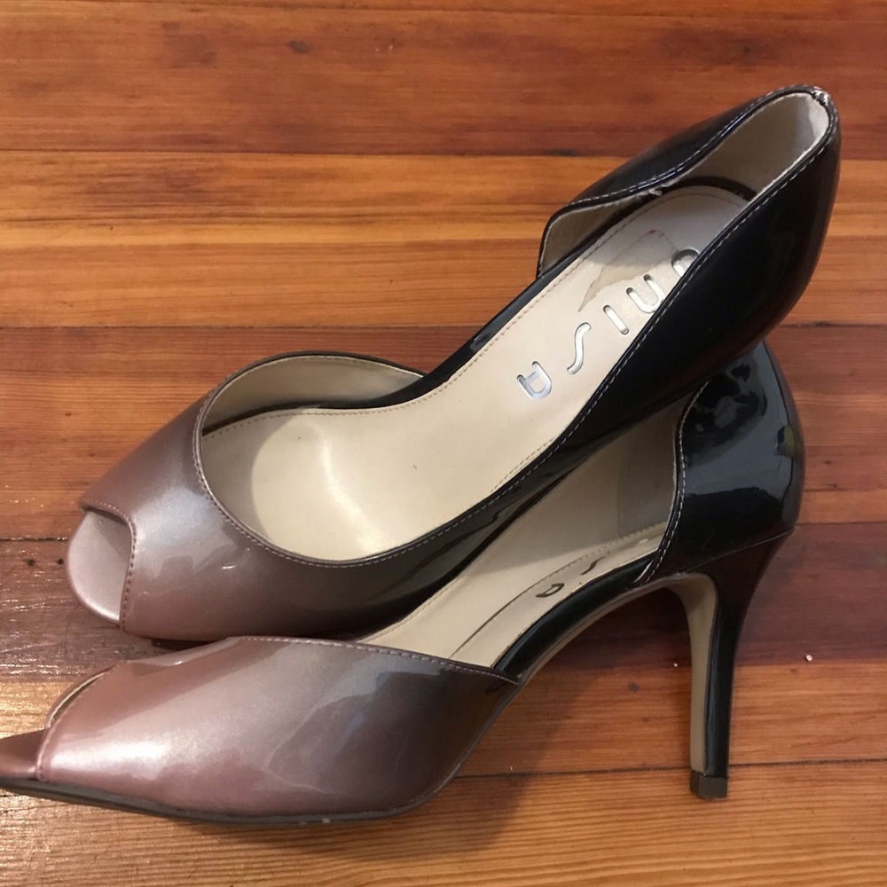 Unisa pink and black ombré open toe heels